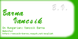 barna vancsik business card